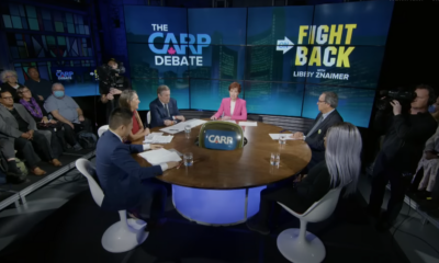 image from the video of the C.A.R.P. debate