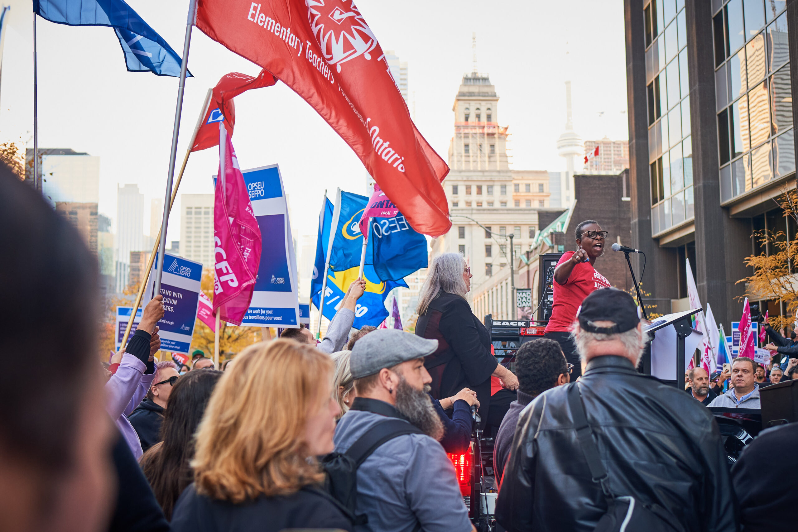 photo of protest rally for CUPE workers